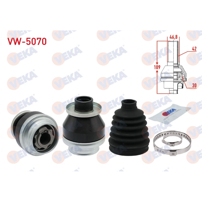 AKS KAFASI SOL ON IC VOLKSWAGEN TRANSPORTER VI 2.0 TDI M-T 42X30X47 UZUNLUK 109 mm 2015-