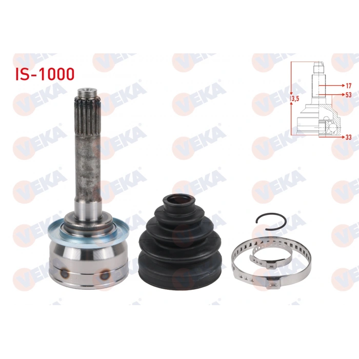 AKS KAFASI SOL-SAG ON DIS 17X33X53 UZUNLUK 213,5mm ISUZU D-MAX (8DH) 2.5 D 4X4 2002-2012