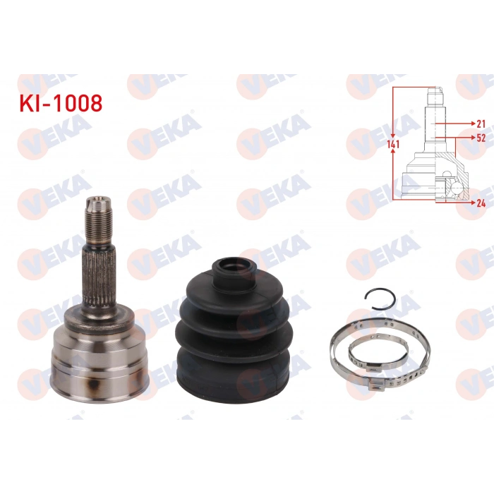 AKS KAFASI SOL-SAG ON DIS 24X21X52 UZUNLUK 141mm KIA RIO I 1.3 2000-2005