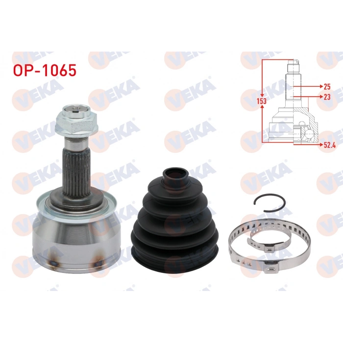 AKS KAFASI SOL-SAG ON DIS 25X23X52,4 UZUNLUK 153mm OPEL MOKKA 1.4 - 1.6 CDTI 2012- / CHEVROLET TRAX 1.4 2012-2014