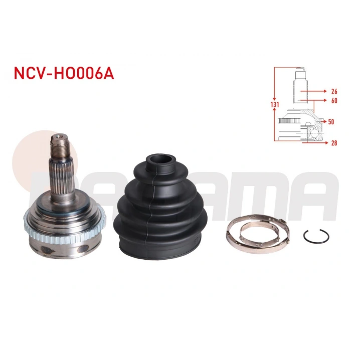 AKS KAFASI SOL-SAG ON DIS 26X28X60 ABSLI 50 DIS UZUNLUK 131mm HONDA CIVIC VII 1.4i 2000-2006