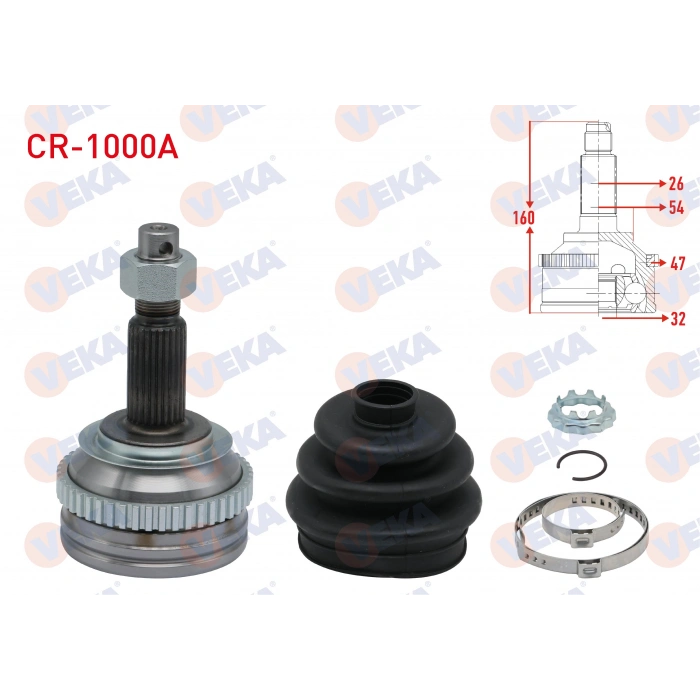 AKS KAFASI SOL-SAG ON DIS 26X32X54 ABS 47 DIS UZUNLUK 160mm CHRYSLER VOYAGER III (GS) 2.4i 1995-2001