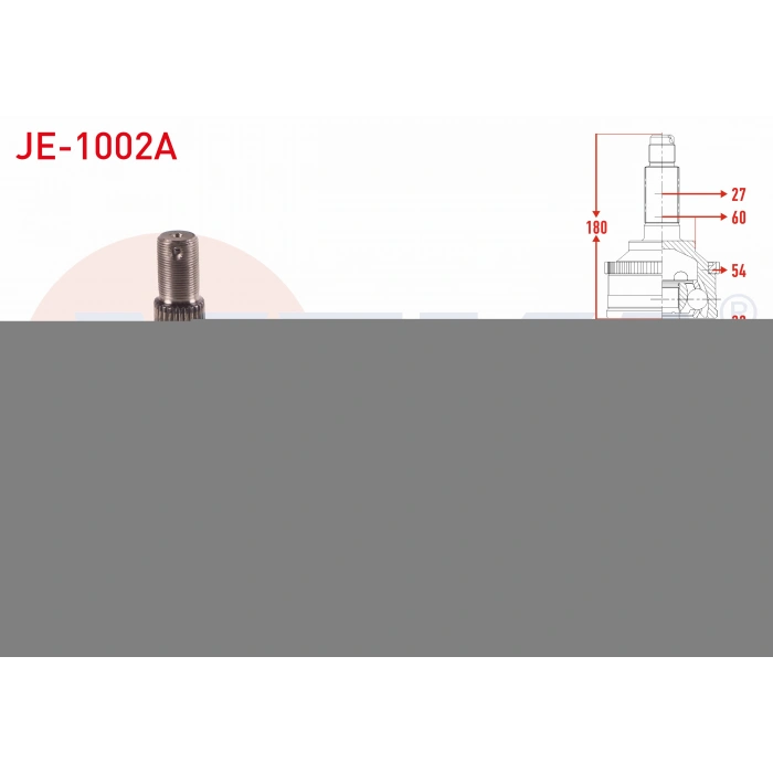 AKS KAFASI SOL-SAG ON DIS 27X32X60 ABS 54 DIS UZUNLUK 180mm JEEP CHEROKEE 2.5 TD - 4.0i 1984-2001/ G.CHEROKEE 2.5 TD - 4.0 - 5.2 1991-1999/ WRANGLER 2.5 1996-2008