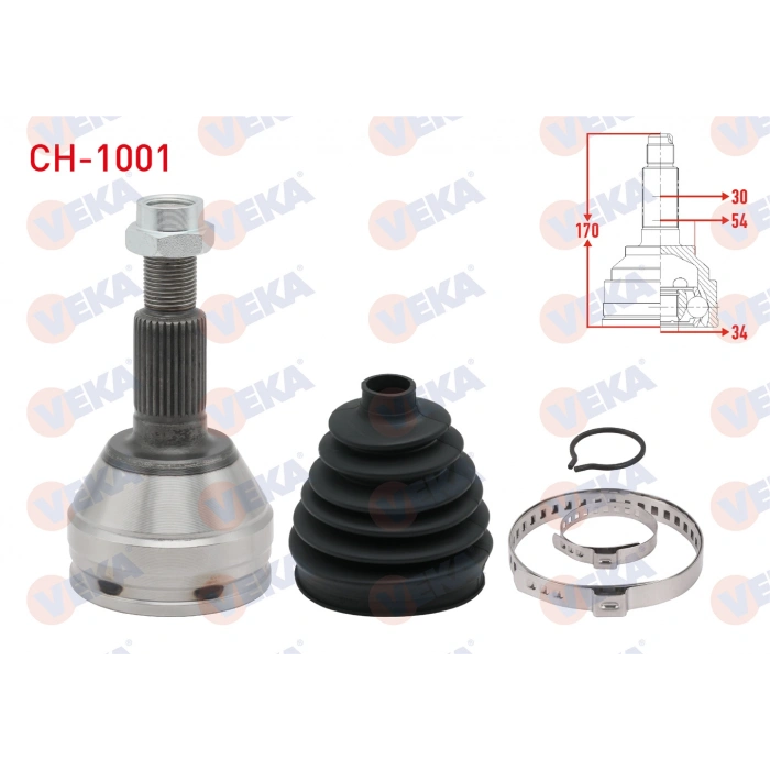 AKS KAFASI SOL-SAG ON DIS 30X34X54 UZUNLUK 170mm CHEVROLET CAPTIVA (C100) 2.0 D A-T/-M-T 4X4 2006-2012