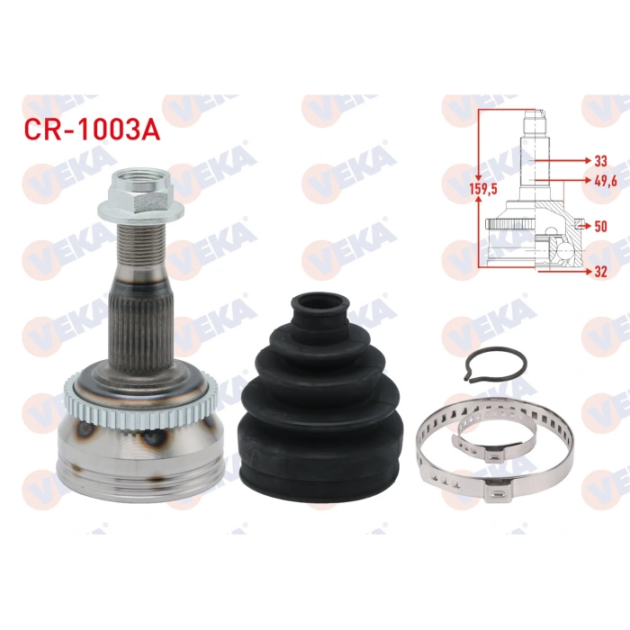 AKS KAFASI SOL-SAG ON DIS 33X32X49,6 ABSLI 50 DIS UZUNLUK 159,5mm CHRYSLER 300 M (LR) 3.5i 1998-2004