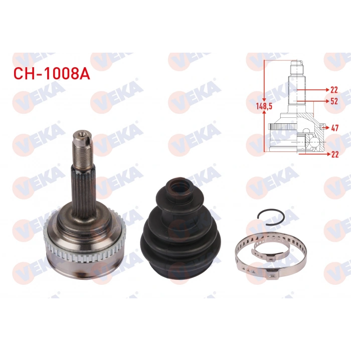 KOMPLE AKS SOL ON CHEVROLET AVEO (T250) 1.2 16v DOCH ABSLI 47 DIS M-T UZUNLUK 657mm 2006-2011