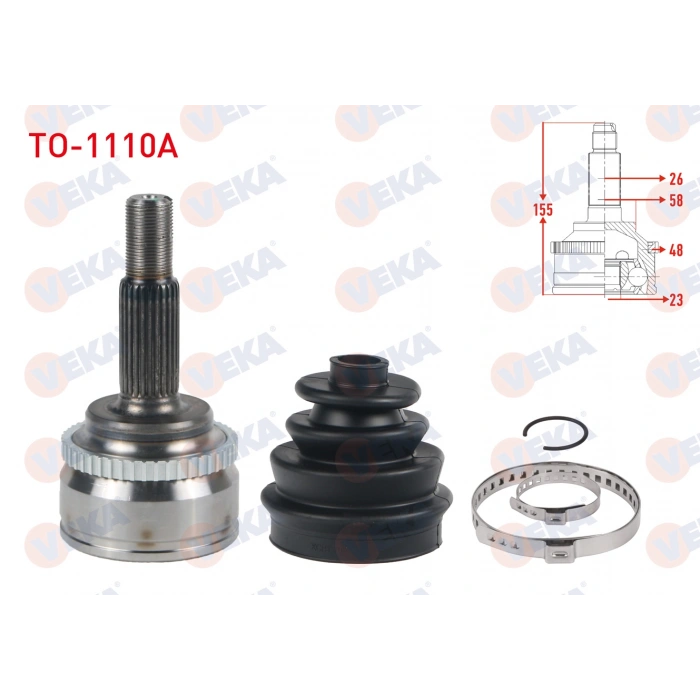 KOMPLE AKS SAG ON UZUNLUK 924mm ABSLI 48 DIS TOYOTA AVENSIS 1.6 VVT-I 2000-2008