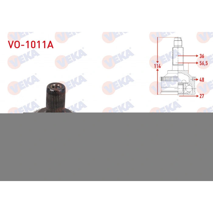 AKS KAFASI SOL-SAG ON DIS ABSLI 48 DIS UZUNLUK 114mm VOLVO S60 2.0 T A-T 2000-2010 / S80 I (TS, XY) 2.8 T6 A-T 1998-2006