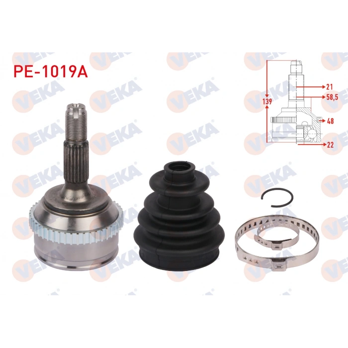 KOMPLE AKS SAG ON PEUGEOT 106 II 1.4i ABSLI 48 DIS UZUNLUK 807mm 1996-2002