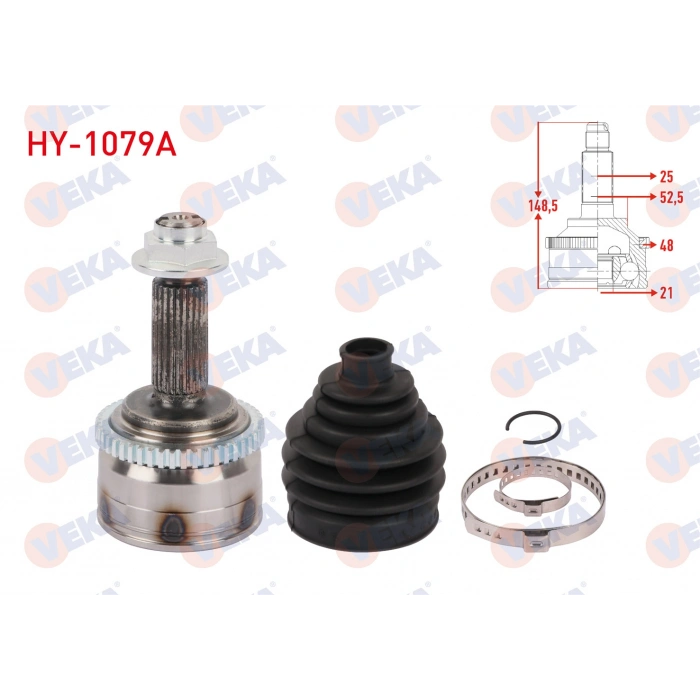 AKS KAFASI SOL-SAG ON DIS ABSLI 48 DIS UZUNLUK 148,5mm HYUNDAI i20 (GB) 1.2 2015-