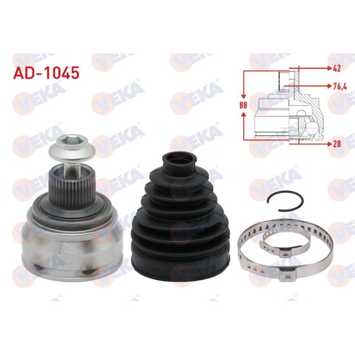 AKS KAFASI SOL-SAG ON DIS AUDI A4 (8K2,B8) 2.0 TFSI 42X28X76,40 UZUNLUK 88mm 2007-2015