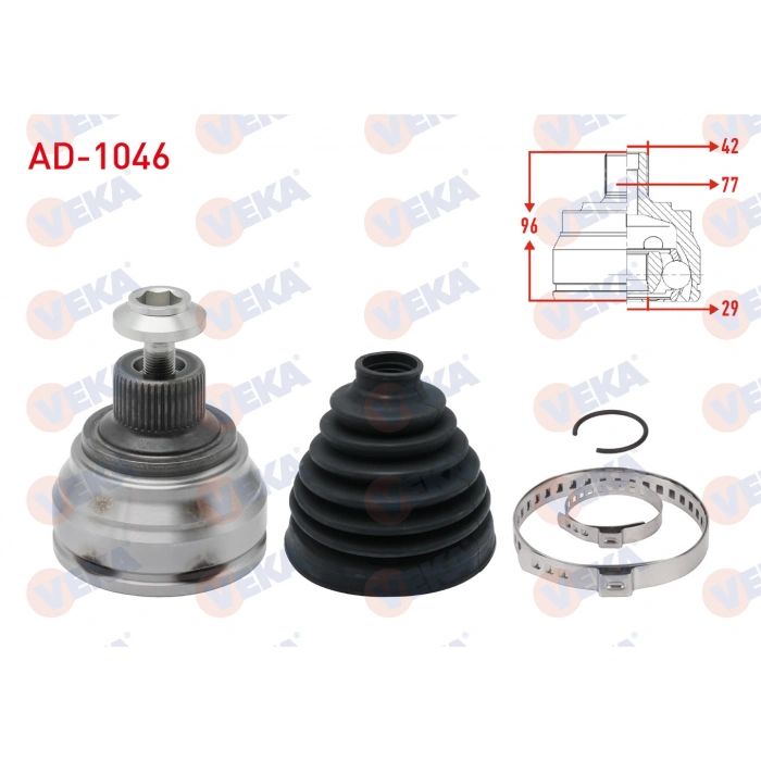 AKS KAFASI SOL-SAG ON DIS AUDI A6 (4G2,C7) 2.0 TDI 42X29X77 UZUNLUK 96 mm 2010-