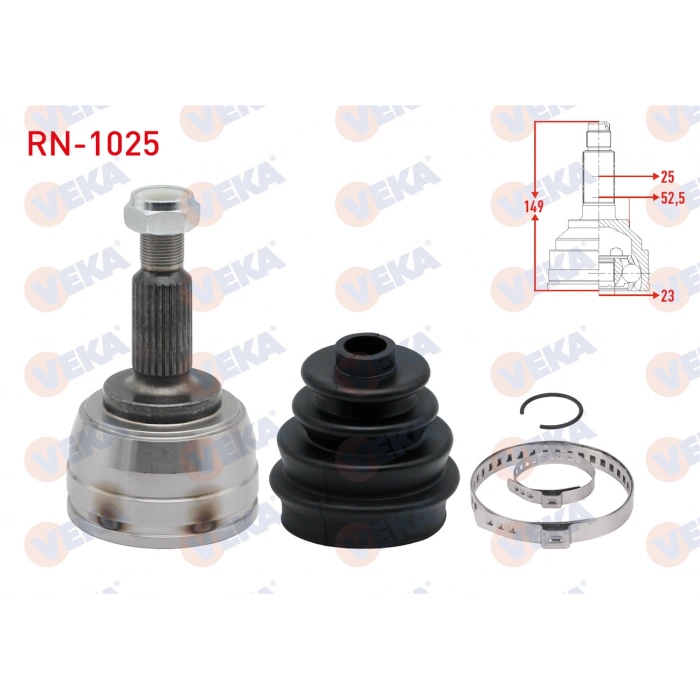 AKS KAFASI SOL-SAG ON DIS DACIA DOKKER 1.5 DCI 25X23X52,5 UZUNLUK 149mm 2012-