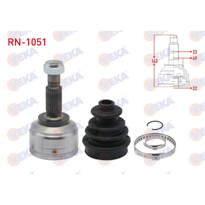 KOMPLE AKS SOL ON RENAULT SYMBOL III (JZ0/1) 1.5 DCI UZUNLUK 658mm 2012-