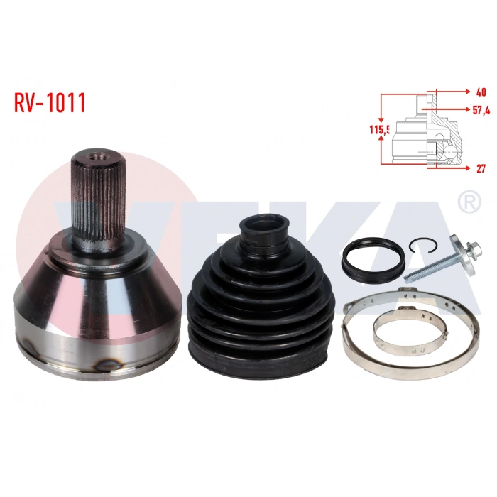 AKS KAFASI SOL-SAG ON DIS LAND ROVER FREELANDER II (FA) 2.2 TD4 40X27X57,5 UZUNLUK 115,5 mm 2006-2014
