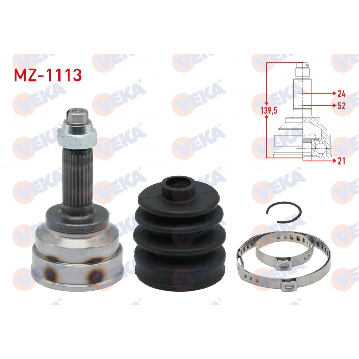 AKS KAFASI SOL-SAG ON DIS MAZDA 323 III (BF) 1.6 24X21X52 UZUNLUK 140,7 mm 1985-1991