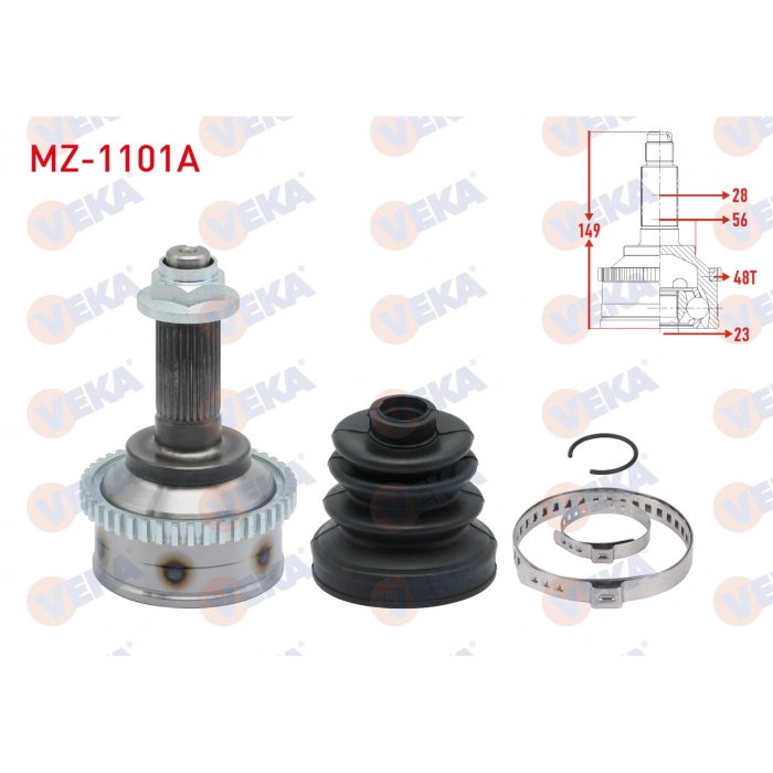 AKS KAFASI SOL-SAG ON DIS MAZDA 626 IV (GE) 2.0i ABSLI 44 DIS 28X23X56 UZUNLUK 149 mm 1992-1997