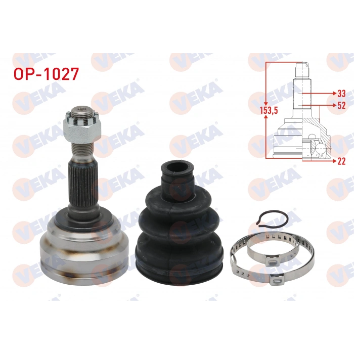 AKS KAFASI SOL-SAG ON DIS OPEL ASTRA G (F69) 1.6 16v 33X22X52 UZUNLUK 153,5 mm 1998-2005