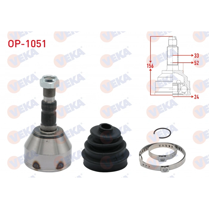 AKS KAFASI SOL-SAG ON DIS OPEL ASTRA H 1.3 CDTI 33X24X53 UZUNLUK 157mm 2004-2010