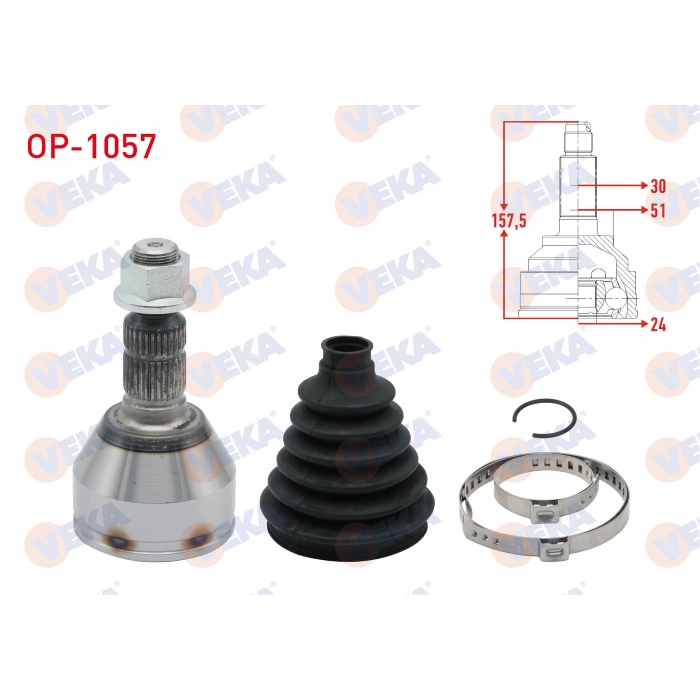 AKS KAFASI SOL-SAG ON DIS OPEL INSIGNIA 1.6 (A16XER) 30X24X52 UZUNLUK 158mm 2008-