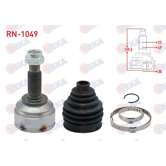 KOMPLE AKS SOL ON RENAULT CLIO IV 0.9 TCE UZUNLUK 663mm 2012-