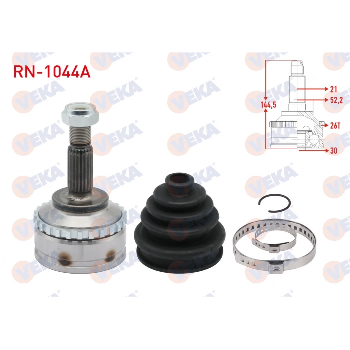 AKS KAFASI SOL-SAG ON DIS RENAULT KANGOO (KC0/1) 1.5 DCI ABSLI 26 DIS 21X30X52,2 UZUNLUK 144,5mm 1998-2008