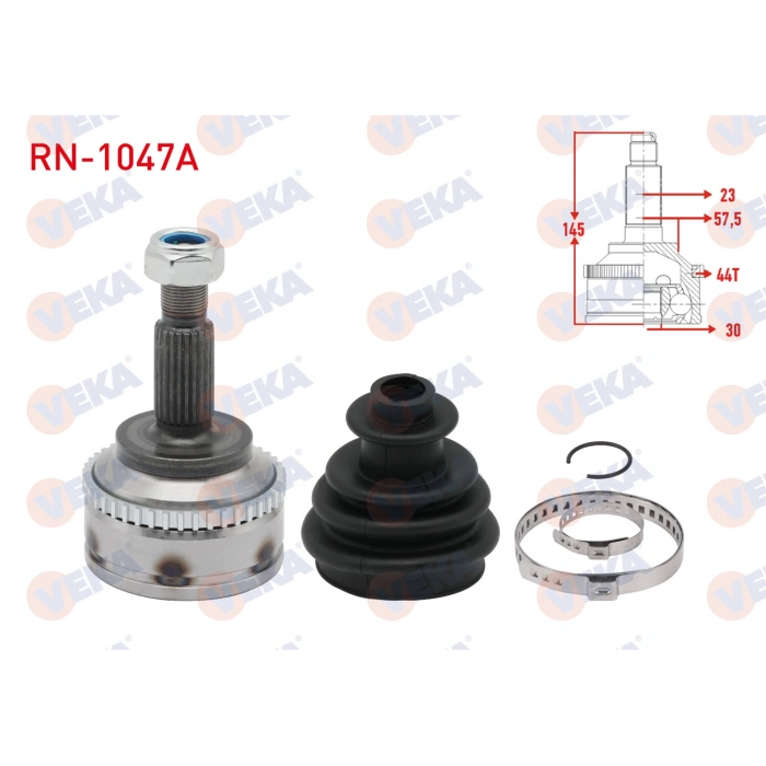 AKS KAFASI SOL-SAG ON DIS RENAULT KANGOO (KC0/1) 1.5 DCI ABSLI 44 DIS KALIN FREZE 23X30X57,50 UZUNLUK 145mm 1998-2008