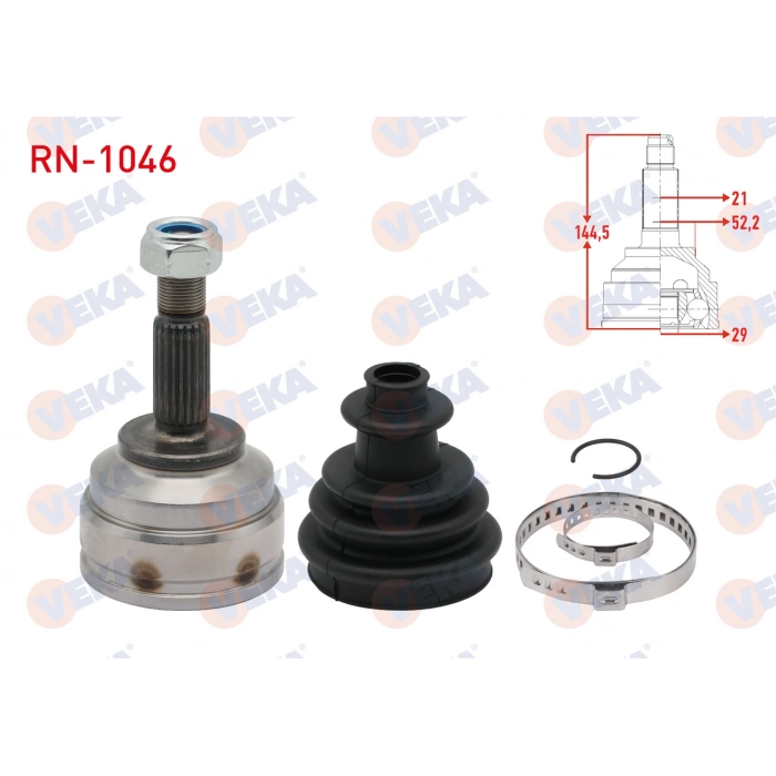 KOMPLE AKS SOL ON RENAULT KANGOO (KC0/1) 1.9 DTI UZUNLUK 624,7mm 1998-2008