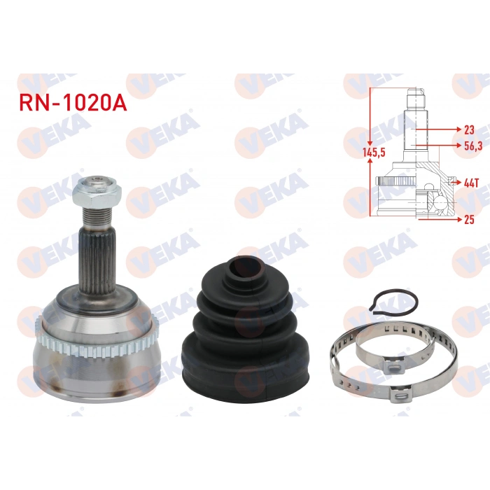 AKS KAFASI SOL-SAG ON DIS RENAULT LAGUNA I (B56,556) 1.8i ABSLI 44 DIS 23X25X56.3 UZUNLUK 145,5 mm 1993-2001
