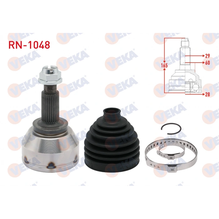 AKS KAFASI SOL-SAG ON DIS RENAULT TRAFIC III 1.6 DCI 29X28X60 UZUNLUK 165mm 2014-