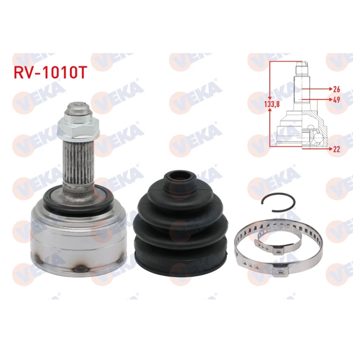 AKS KAFASI SOL-SAG ON DIS ROVER 200 (XW) 1.4i 26X22X49 UZUNLUK 133 mm 1989-1995