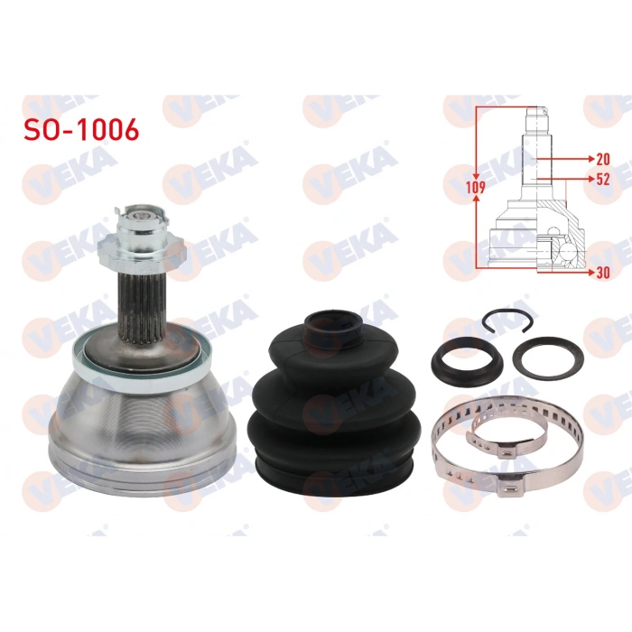 AKS KAFASI SOL-SAG ON DIS SKODA FABIA (6Y2) 1.2i 20X30X52 UZUNLUK 107.5mm 1999-2007