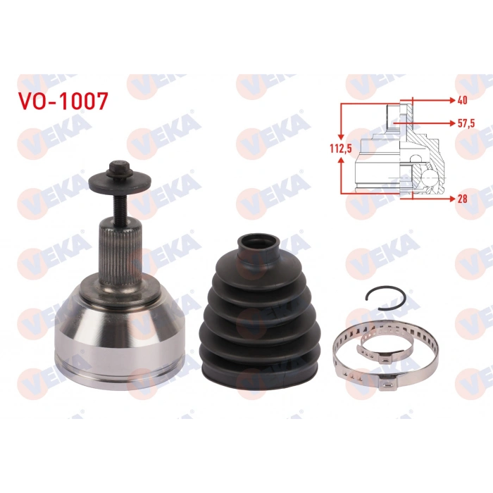 AKS KAFASI SOL-SAG ON DIS UZUNLUK 112,5mm VOLVO XC60 D3 - D4 -T5 -T6 A-T 2015-