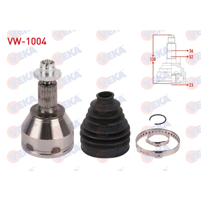 AKS KAFASI SOL-SAG ON DIS UZUNLUK 130mm VOLKSWAGEN POLO VI 1.0 2017- / SEAT IBIZA V 1.0 2017-