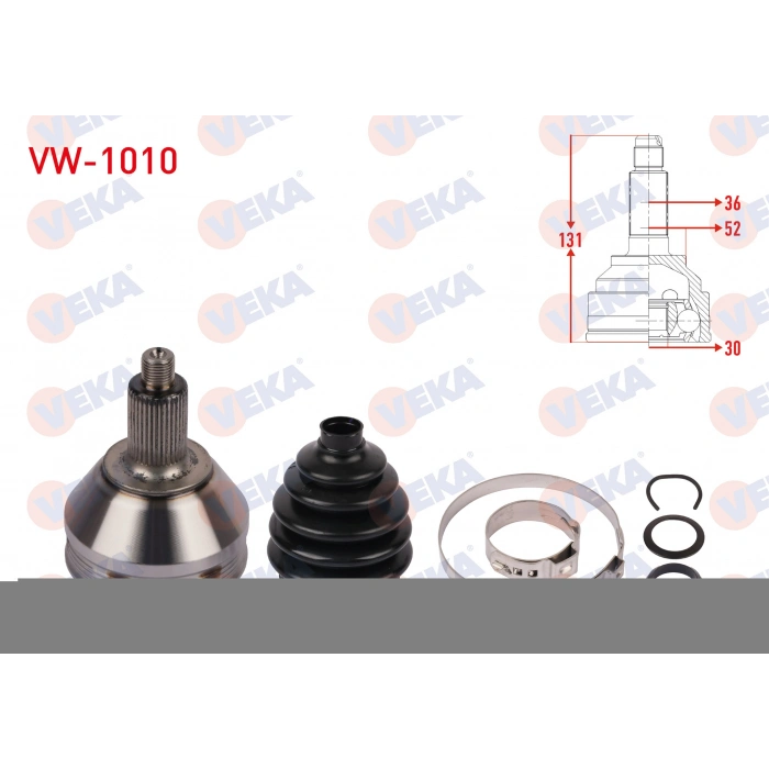 AKS KAFASI SOL-SAG ON DIS UZUNLUK 131mm VOLKSWAGEN POLO 1.4 - 1.6 A-T 2006-2009 / SKODA FABIA 1.6 A-T 2007-2014 / SEAT IBIZA 1.6 A-T 2006-2009