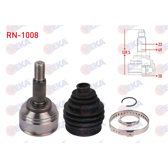 AKS KAFASI SOL-SAG ON DIS UZUNLUK 139,5mm RENAULT CLIO IV 1.2 16v 2012- / DACIA LOGAN II - SANDERO II 1.0 SCe 6 M-T 2016-