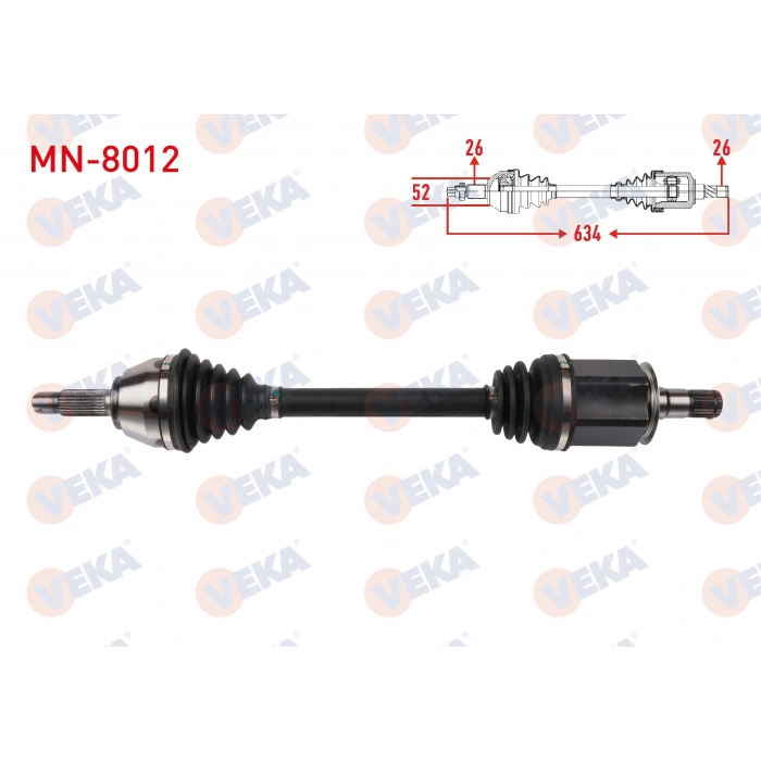 KOMPLE AKS SOL ON UZUNLUK 634mm MINI COOPER COUNTRYMAN (R60) 1.6 D A-T ALL4 2011-2016