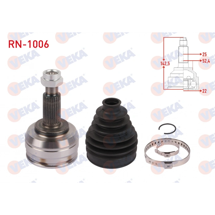 AKS KAFASI SOL-SAG ON DIS UZUNLUK 143,5mm RENAULT MEGANE IV 1.6 16v A-T CVT 2016- / CAPTUR 1.5 DCi M-T 6 ILERI 2013-