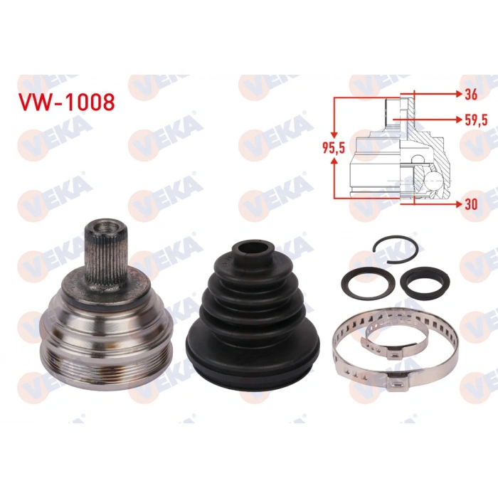 KOMPLE AKS SAG ON UZUNLUK 796mm VOLKSWAGEN JETTA IV 1.2 TSI / 1.4 TSI 2010-2017