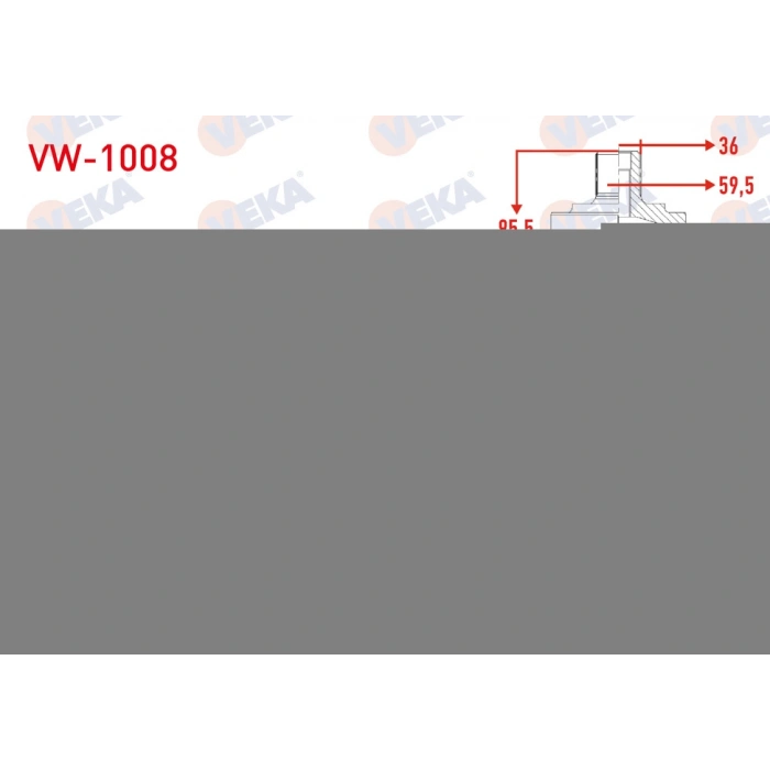 AKS KAFASI SOL-SAG ON DIS UZUNLUK 95,5mm VOLKSWAGEN JETTA IV 1.2 TSI / 1.4 TSI 2010-2017
