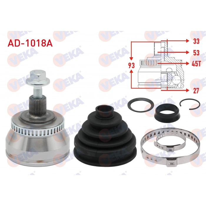 AKS KAFASI SOL-SAG ON DIS VOLKSWAGEN PASSAT (3B2) 1.9 TDI ABSLI 45 DIS 33X27X53 UZUNLUK 93 mm 1996-2000
