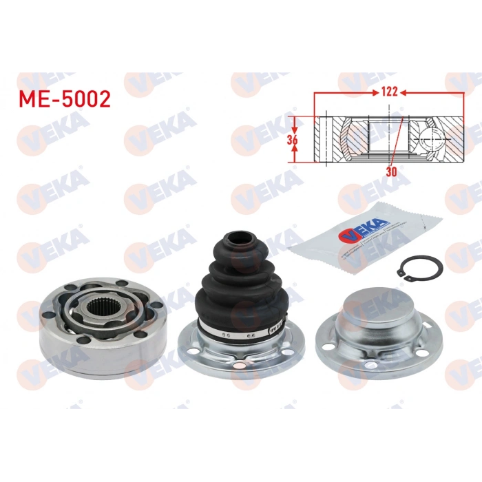 KOMPLE AKS SOL-SAG ON MERCEDES VITO (638) 108 CDI ABSLI 48 DIS UZUNLUK 506mm 1997-2003