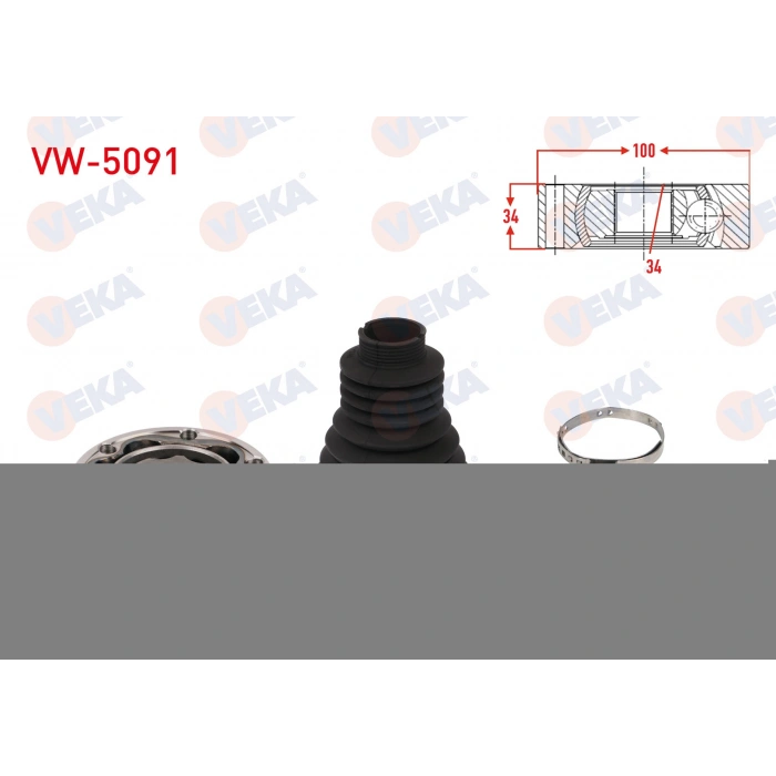 AKS KAFASI SOL-SAG ON IC 34X34X100 VOLKSWAGEN PASSAT B8 1.4 TSI, 1.6 TDI 2014- / SKODA SUPERB 1.4 TSI, 1.6 TDI, 2.0 TDI 2015- / KAROQ 1.6 TDI 2017- / SEAT ATECA 1.6 TDI 2016-
