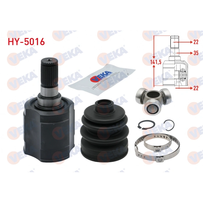 AKS KAFASI SOL-SAG ON IC HYUNDAI ACCENT I (X-3) 1.3i 25X22X35 UZUNLUK 141.2mm 1994-2000