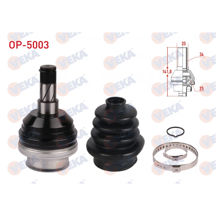 AKS KAFASI SOL-SAG ON IC OPEL VECTRA B 1.8i 16v 34X25X35 UZUNLUK 142,2mm 1995-2003