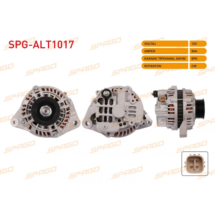 ALTERNATOR 12V 90A 6PK (ALT532) HONDA CIVIC VII 1.4i - 1.6i 00-06