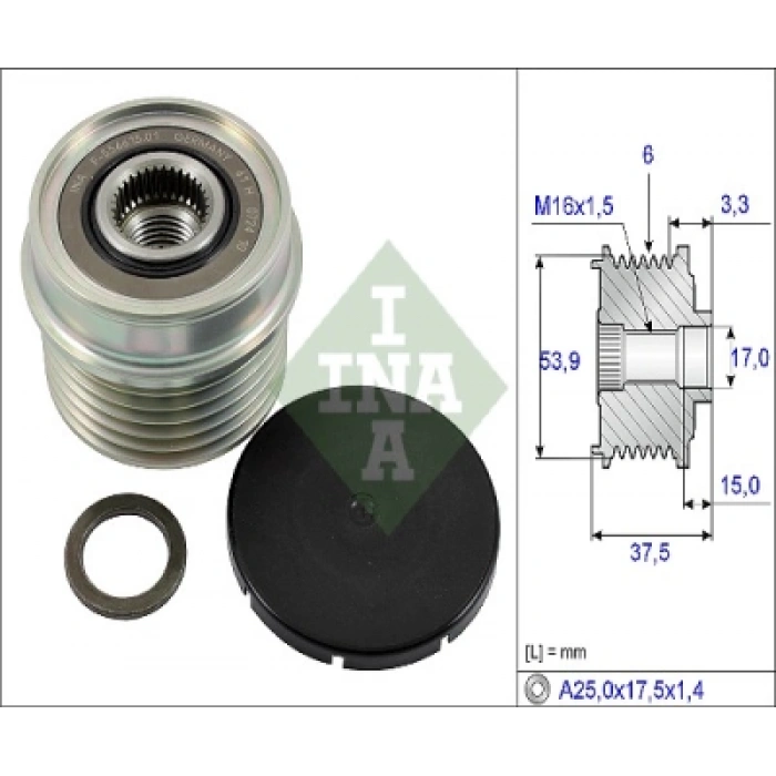 ALTERNATÖR KASNAGI ÖNDEN ÇEKER TRANSIT V-184 2.0 D 01-