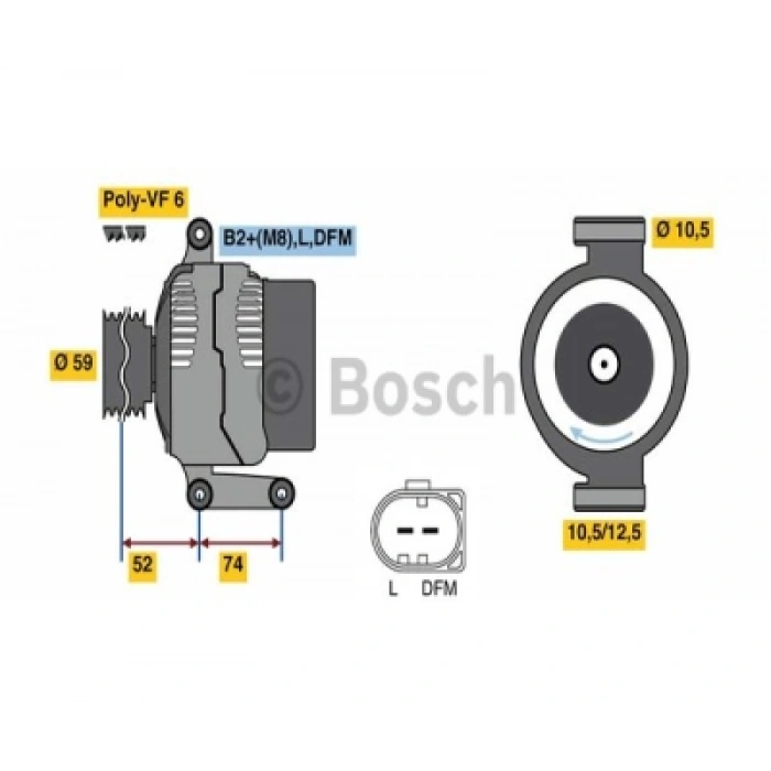ALTERNATÖR Ö.ÇEKER / (9676143580) TRANSIT V 347/BOXER 3/JUMPER 2.2 TDCI/HDI 06-14