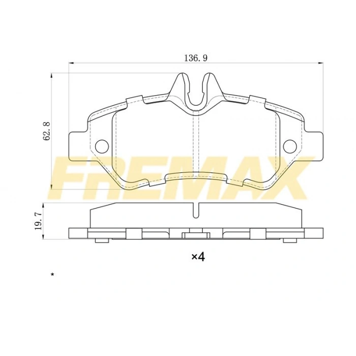 ARKA FREN BALATASI (CORBON FORMÜL) TOYOTA AURIS 2007-2012 -COROLLA 1,4 D4D-1,6 COROLLA 2007-2012