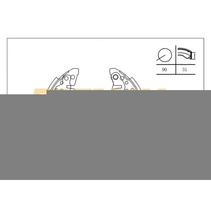 ARKA FREN BALATASI (KAMPANA TİP ) +1 ÖLÇÜ KALIN TİP (LEVYELİ) (200 MM) VW GOLF3-POLO CLASSIC-POLO 91